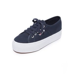Navy Superga Platforms